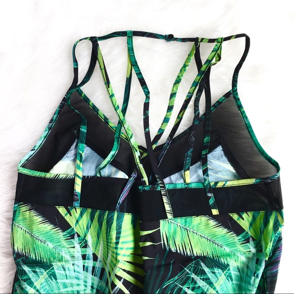 Fabletics | tropical palms strappy athletic romper - Picture 4 of 7